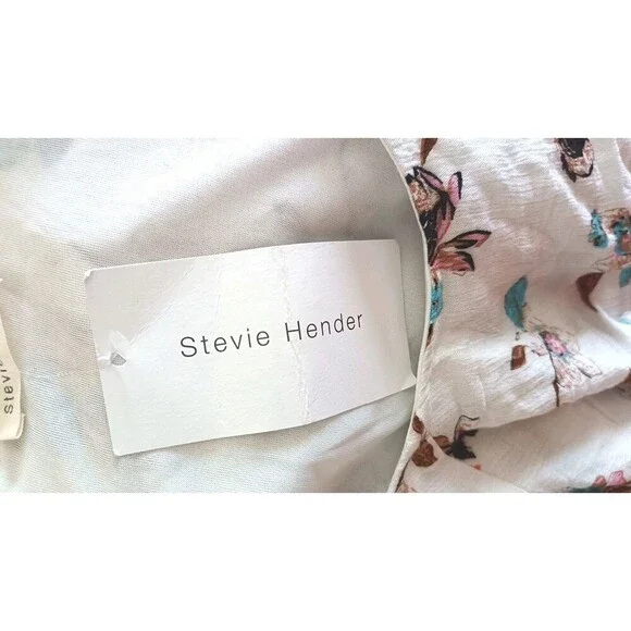Stevie Hender Floral Dress Sz Medium Ruffled Bell Sleeve Knee Length Lagenlook - Picture 4 of 9